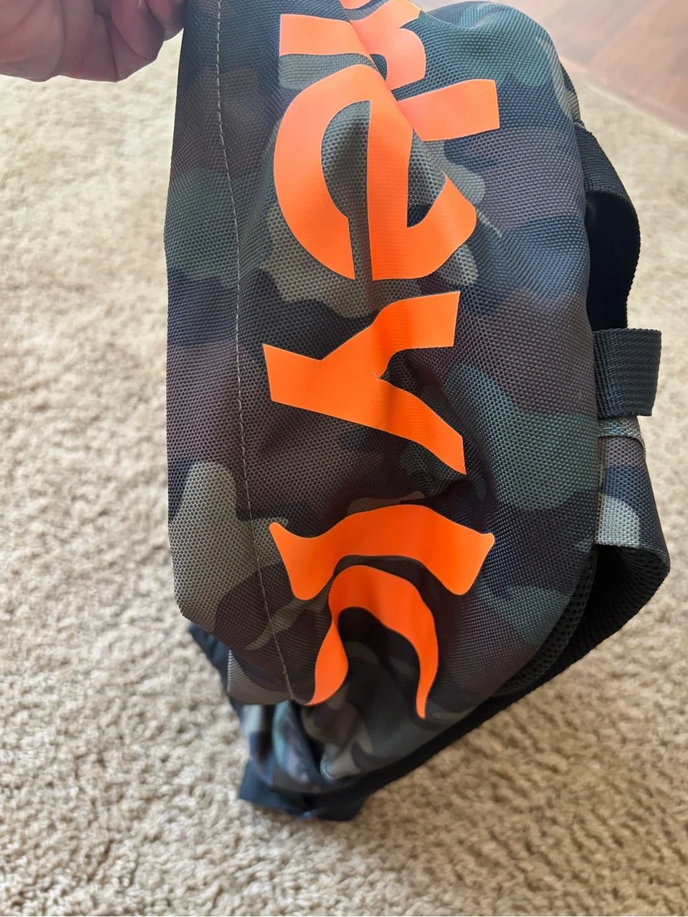 NWT Hurley Camouflage Backpack with Orange Logo Accents